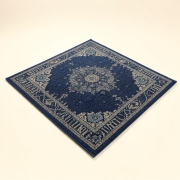 Truman Bohemian Medallion Textured Weave Indoor/Outdoor Navy Area Rug (synthetic illustration; no displayed measurements)