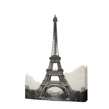 Grayscale Eiffel Tower - Photograph Print On Canvas