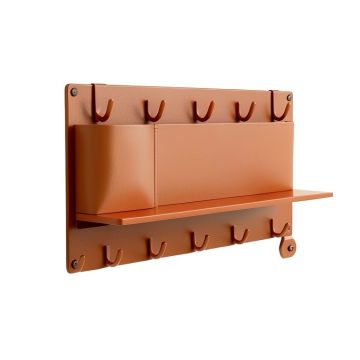 Maple Bluff Wall-Mounted Entryway Organizer Shelf - Terracotta