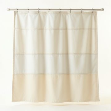 Willow Brook Shower Curtain Hanging Flat From A Plain Rod - Ivory (synthetic illustration; no displayed measurements)