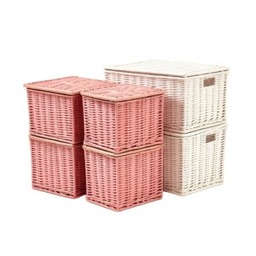 Wicker 5 Piece Laundry Hamper And Basket Set