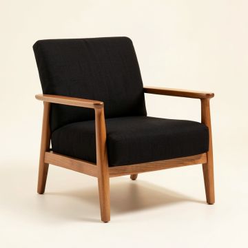 Hazel Edge Upholstered Armchair - Black (synthetic illustration; no displayed measurements)