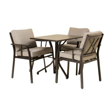 Alice Round 2 - Person 32.3 '' Long Aluminum Bistro Set With Cushions