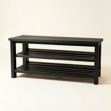 Vale Bend Shoe Storage Bench - Black (synthetic illustration; no displayed measurements)