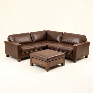 Weisman Faux Leather Reversible Modular Corner Sectional With Ottoman (synthetic illustration; no displayed measurements)