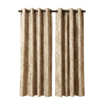 Kassie Damask Room Darkening Thermal Grommet Curtain Panels