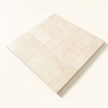 Portico Herringbone 1 '' X 3 '' Ceramic Mosaic Tile In Pearl/Beige (synthetic illustration; no displayed measurements)