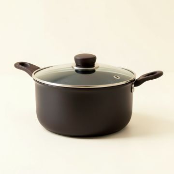 Ayesha Home Collection Hard-Anodized Nonstick Saucepan With Lid , 2-Quart (synthetic illustration; no displayed measurements)