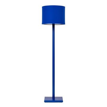 Bay Bend Floor Lamp With A Plain Fabric Shade - Blue