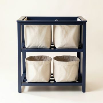 Clay Arc Laundry Sorting Station With Plain Removable Bags (synthetic illustration; no displayed measurements)