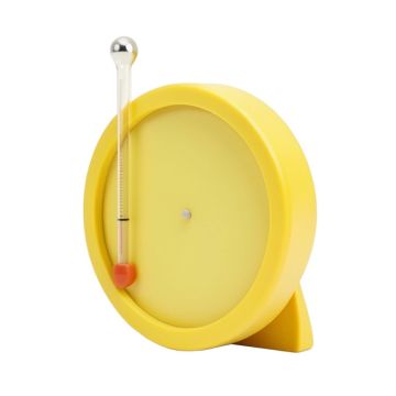Lemonade Poly Resin Clock With Thermometer