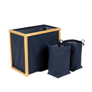 River Brook Laundry Sorting Station With Plain Removable Bags - Navy (synthetic illustration; no displayed measurements)