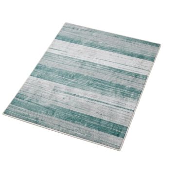 Myers Striped Light Gray/Teal Area Rug