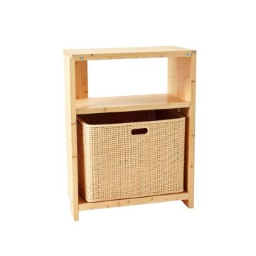 Ridge Arc Freestanding Pull-Out Hamper Cabinet - Beige