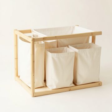 Lake Dell Laundry Sorting Station With Plain Removable Bags - Cream (synthetic illustration; no displayed measurements)