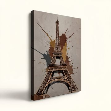 Modern Art Paris Eiffel Tower Splashes Graphic Art On Wrapped Canvas (synthetic illustration; no displayed measurements)