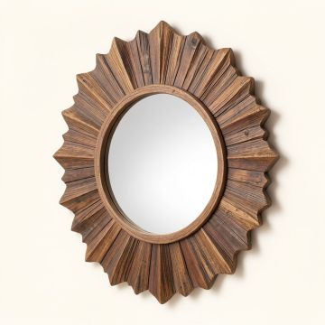 Nuttall Wooden Sunburst Rustic Wall Mirror (synthetic illustration; no displayed measurements)