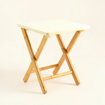 Cedar Dell Compact Balcony Table - Cream (synthetic illustration; no displayed measurements)
