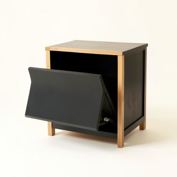Stone Crossing Freestanding Pull-Out Hamper Cabinet - Black (synthetic illustration; no displayed measurements)