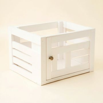 Cliff Dale Empty Furniture-Style Pet Crate - White (synthetic illustration; no displayed measurements)
