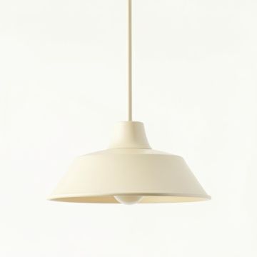 Reed Arc Pendant Light Suspended From One Plain Cable - Cream (synthetic illustration; no displayed measurements)