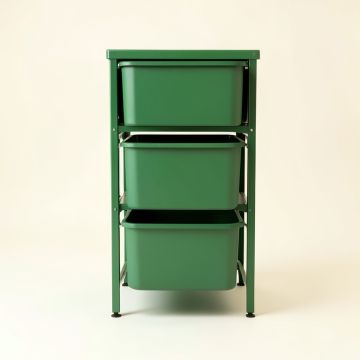 Fern Dale Freestanding Pull-Out Hamper Cabinet - Green (synthetic illustration; no displayed measurements)