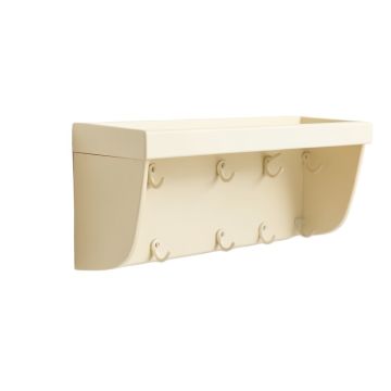 River Arc Wall-Mounted Entryway Organizer Shelf - Ivory