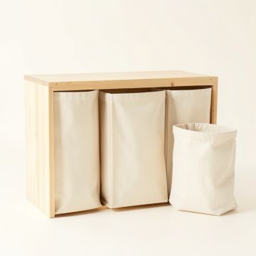 Moss Canyon Laundry Sorting Station With Plain Removable Bags - Ivory (synthetic illustration; no displayed measurements)