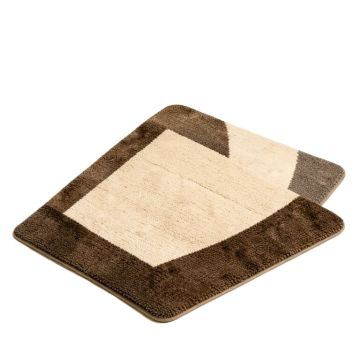 Modern Hand-Tufted Wool Beige/Dark Brown Area Rug