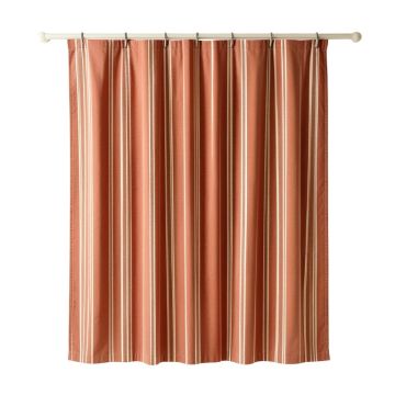 Stone Arc Shower Curtain Hanging Flat From A Plain Rod - Terracotta (synthetic illustration; no displayed measurements)