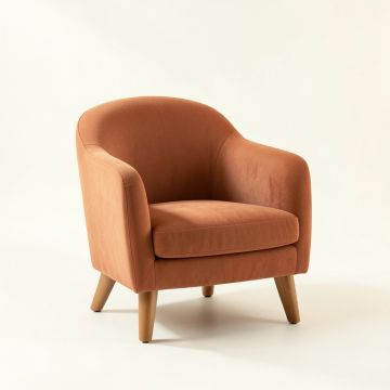 Flint Bend Upholstered Armchair - Terracotta (synthetic illustration; no displayed measurements)