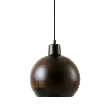 Birch Bridge Pendant Light Suspended From One Plain Cable - Black
