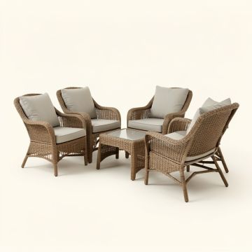 Beaudin 4 Piece Rattan Multiple Chairs Seating Group With Cushions (synthetic illustration; no displayed measurements)