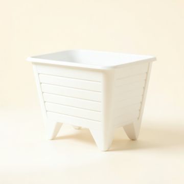 Shore Branch Empty Raised Planter - White (synthetic illustration; no displayed measurements)