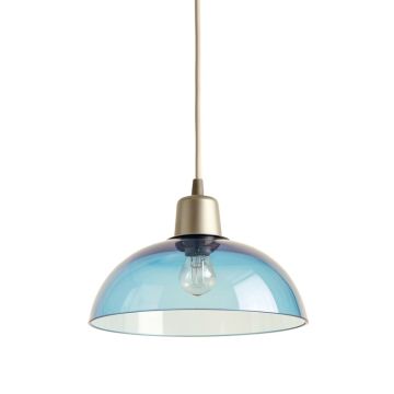 Willow Brook Pendant Light Suspended From One Plain Cable - Blue
