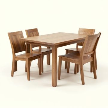 Gildo 3 - Piece Rubberwood Solid Wood Dining Set (synthetic illustration; no displayed measurements)