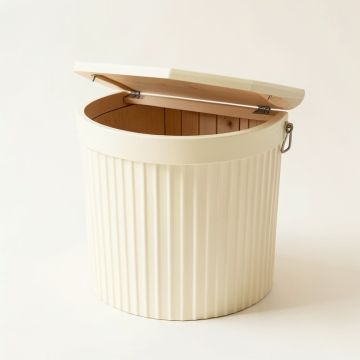 Juniper Branch Closed Garden Compost Bin - Cream (synthetic illustration; no displayed measurements)