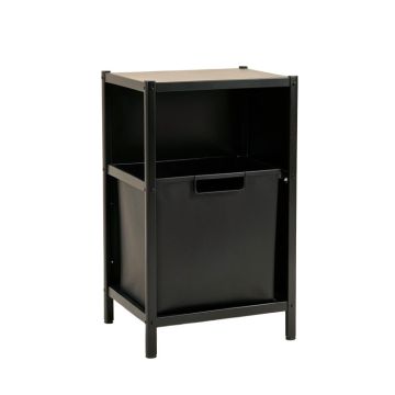 Field Crossing Freestanding Pull-Out Hamper Cabinet - Black