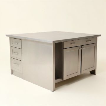 Kingswood Kitchen Island Set With Stainless Steel (synthetic illustration; no displayed measurements)