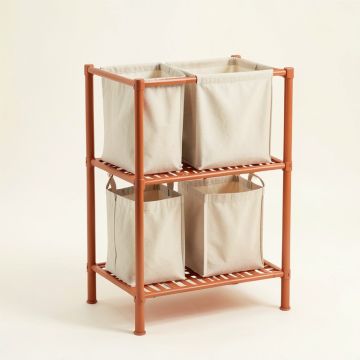 Fern Dell Laundry Sorting Station With Plain Removable Bags - Terracotta (synthetic illustration; no displayed measurements)