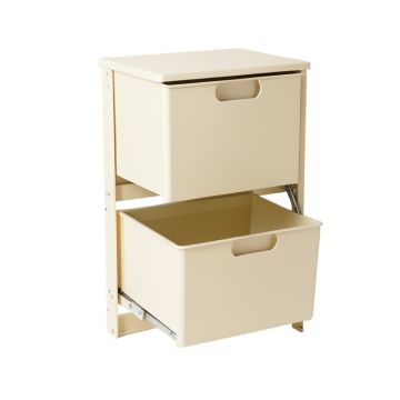 Dune Crossing Freestanding Pull-Out Hamper Cabinet - Ivory