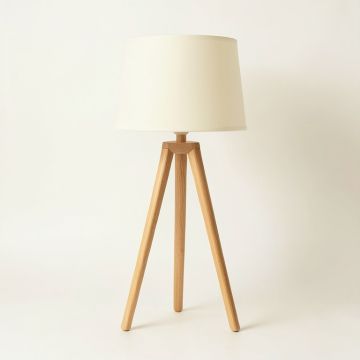 Aspen Brook Floor Lamp With A Plain Fabric Shade - Cream (synthetic illustration; no displayed measurements)