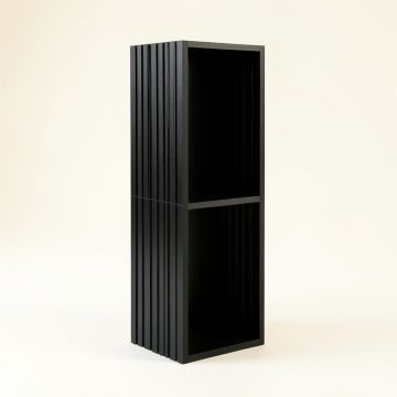Oak Dell Narrow Cubby Tower - Black (synthetic illustration; no displayed measurements)