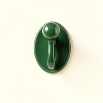 Holly Crest Wall-Mounted Robe Hook - Green (synthetic illustration; no displayed measurements)