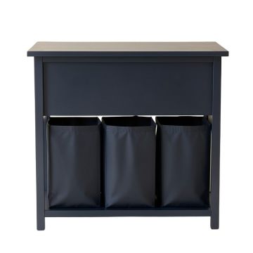 Ash Bend Laundry Sorting Station With Plain Removable Bags - Navy