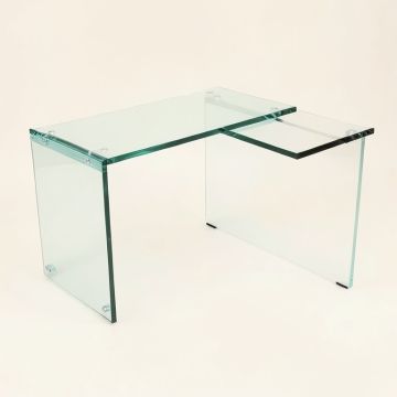 Aanisha Glass L-Shape Desk (synthetic illustration; no displayed measurements)