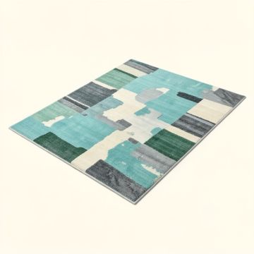 Babb Abstract Turquoise/Gray/Off-White/Green Shades Indoor Area Rug (synthetic illustration; no displayed measurements)