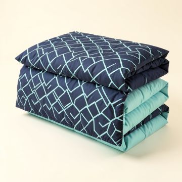 Hiouchi Geometric Reversible Comforter Set (synthetic illustration; no displayed measurements)