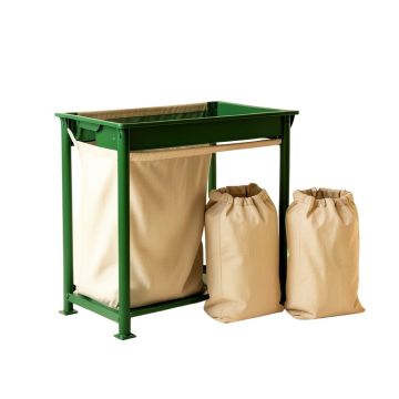 Holly Brook Laundry Sorting Station With Plain Removable Bags - Green