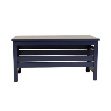 Laurel Arc Narrow Outdoor Storage Bench - Navy